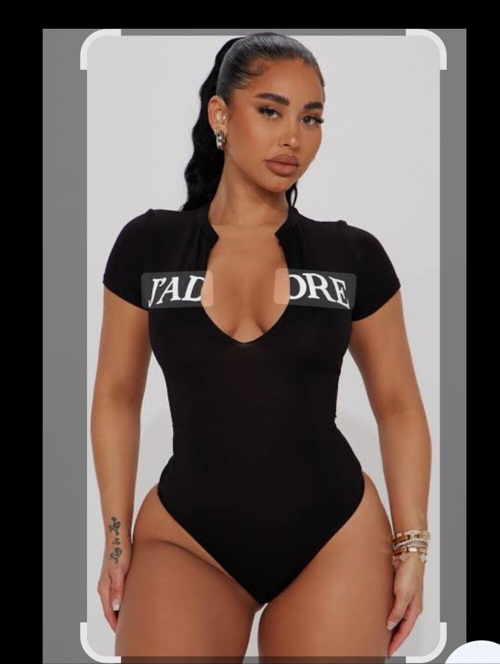 Fashion Nova J'adore Black Bodysuit
